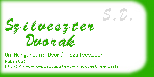 szilveszter dvorak business card