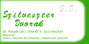 szilveszter dvorak business card